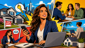 une femme se reconvertit comme agent immo independant
